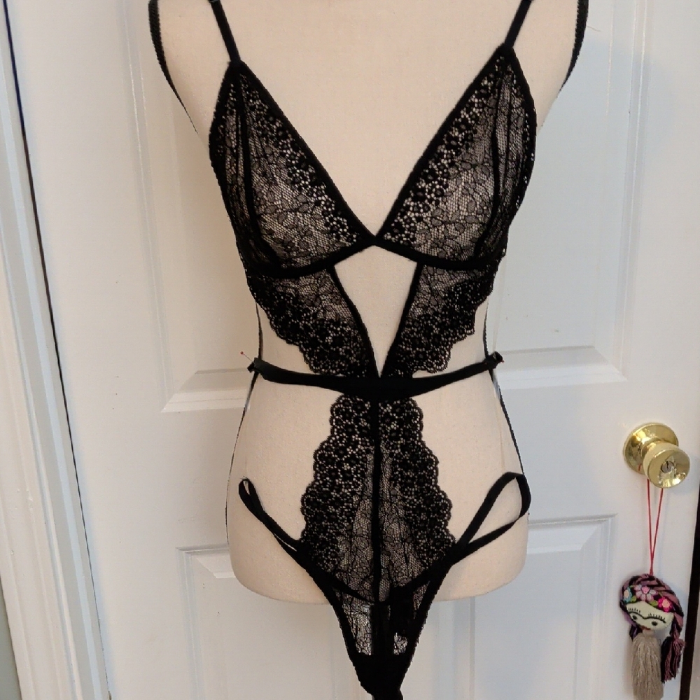 Victoria's Secret Black Lace Chemise